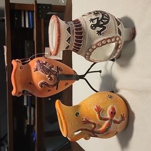 3 piece Aztec style pottery set